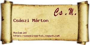 Császi Márton névjegykártya