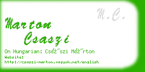 marton csaszi business card